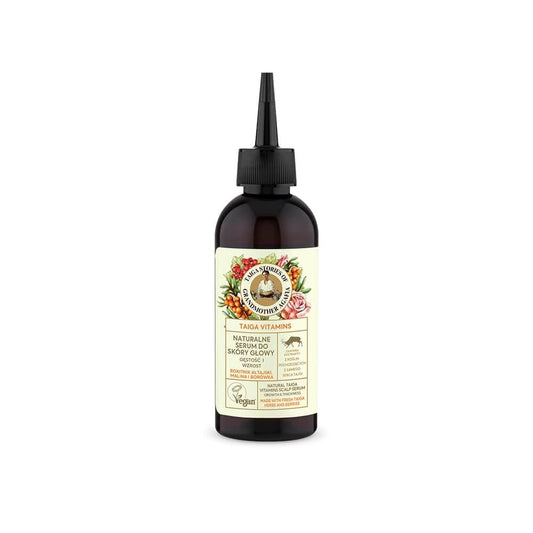 Wachstumsstimulierendes Kopfhautserum mit Sanddorn in 170 ml Flasche von EUROBIO LAB, zeigt die Flasche vor einem weißen Hintergrund.