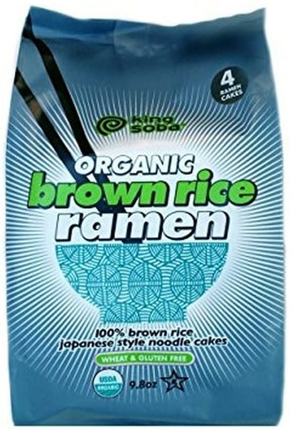 Braune, glutenfreie Ramen-Nudeln aus Reis nach japanischer Art von KING SOBA, biologisch, 280 g, frisch und lecker