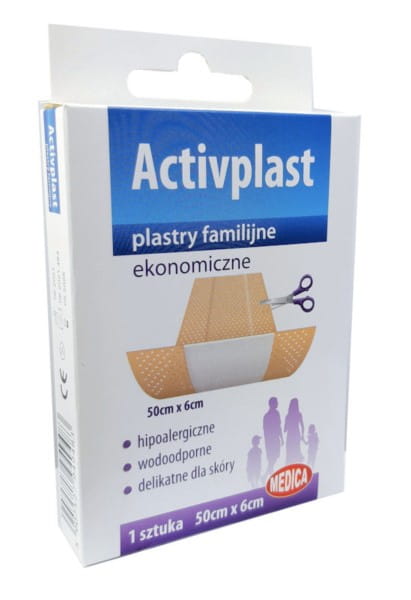 Aktivplast ECOnomic Familie Patches, ein Stück, mit elastischem Stoff und Klebefläche, für medizinische Anwendungen.