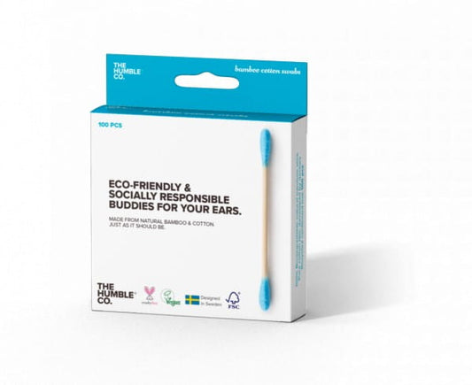 Bambusohrstäbchen, 100 Stück, blau. BESCHEIDEN - Biogo.de