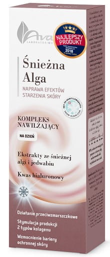 Schneealgen-Ernährungskomplex für Tag 50 von AVA LABORATORIUM, Flasche mit weißem Etikett und Dosieröffnung