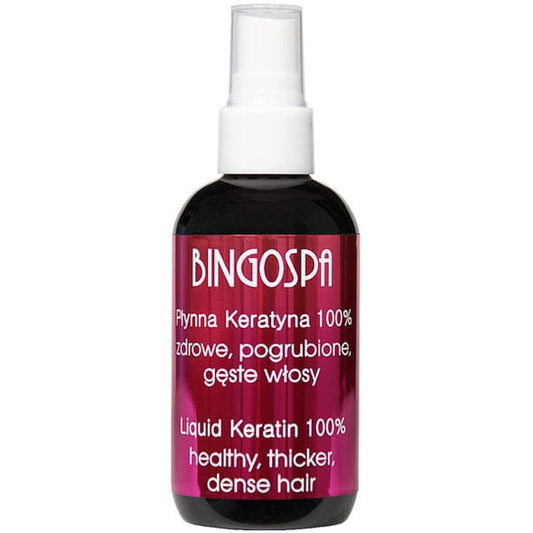 Flüssiges Kreatin von BINGO SPA, für gesundes Haar, zeigt die Flasche mit cremiger Konsistenz und hochwertiger Verpackung