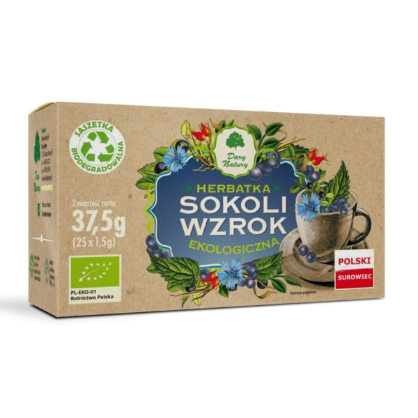 Falkentee EKO Sehkraft Teeset von DARY NATURY, 25x2g, mit natürlichen Kräutern zur Unterstützung der Augengesundheit