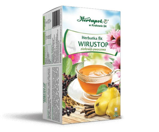 Wirustop Fix Tee mit Fruchtkraut von HERBAPOL KRAKÓW, Packung mit 20 Teebeuteln, natürliche Heilpflanzenmischung
