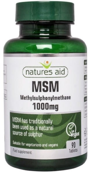 MSM 1000 MG 90 Registerkarte. organischer Schwefel NATURES AID - Biogo.de