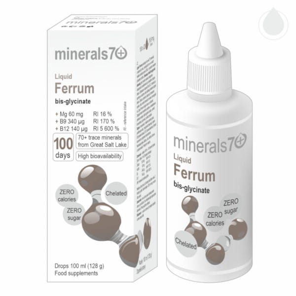 Ferrum flüssige Tropfen 100 ml Eisen MINERALS7 +