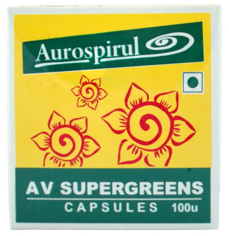 Av supergreens 100 capsules detoxifies AUROSPIRUL