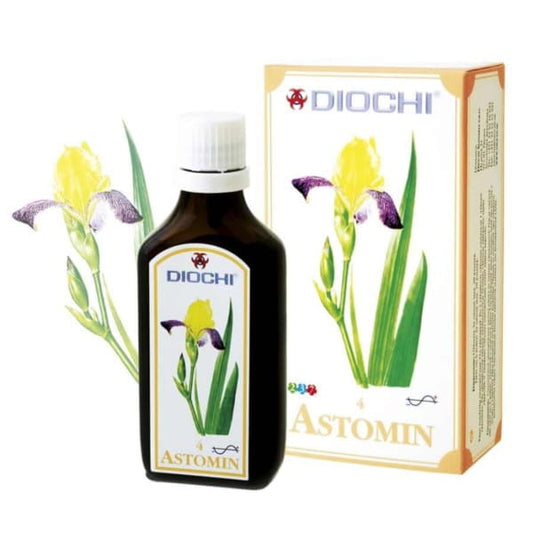 Astomin Fläschchen von DIOCHI, 50 ml zur natürlichen Stärkung des Immunsystems, sichtbare Flasche mit Tropfverschluss.