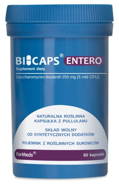 Bicaps entero 60 Kapseln von FORMEDS, Nahrungsergänzungsmittel für das Immunsystem, sichtbare Kapseln in einer Packung