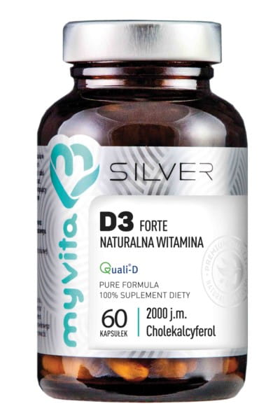 Vitamin D 3 FORTE 2000 und 60 Kapseln MYVITA SILVER