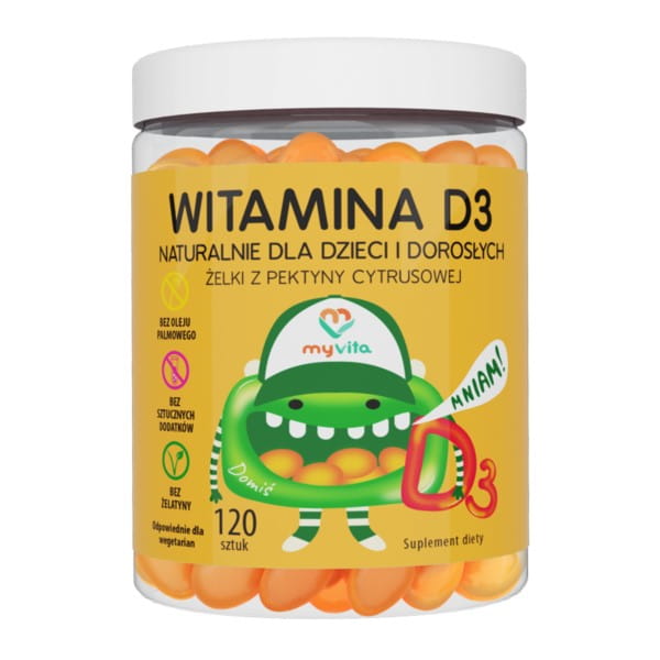 Prírodné gumové medvedíky s vitamínom D3 120 ks MYVITA