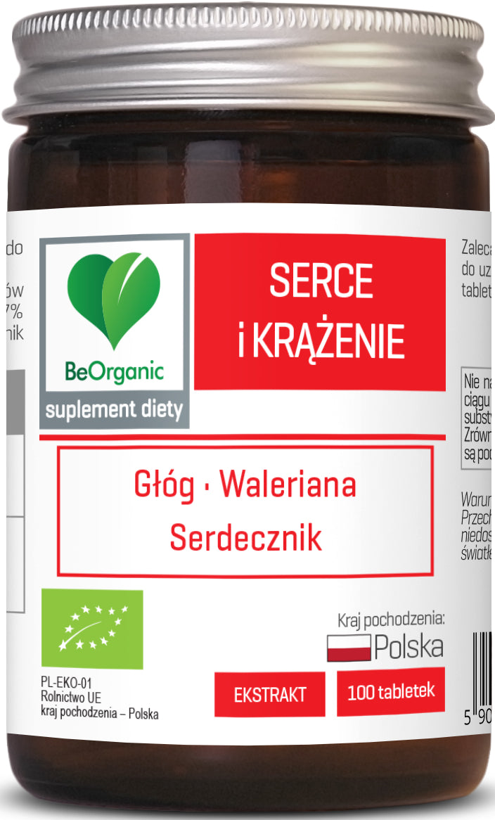 Tabletten zur Unterstützung von Herz und Kreislauf BIO 100 Stück (500 mg) - BE ORGANIC