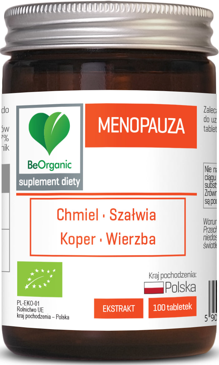 Tabletas para la menopausia BIO 100 piezas (450 mg) - BE ORGANIC