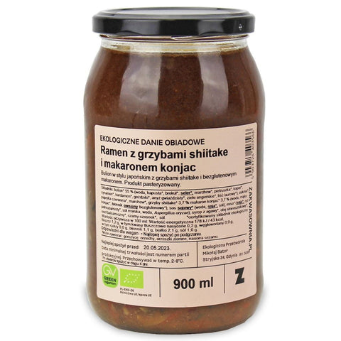 Ramen-Suppe mit Shiitake-Pilzen und Konjac-Nudeln BIO 900 ml - ZAKWASOWNIA