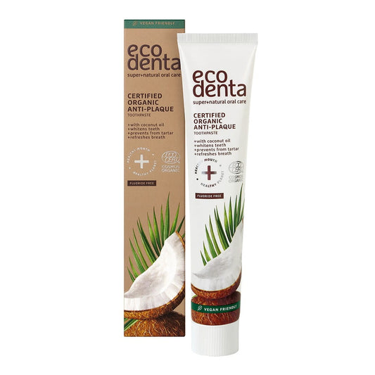 BioK Laboratorija Anti-Kalk-Zahnpasta 75 ml, natürliche Zahnpasta gegen Kalkablagerungen, sichtbare Verpackung und Produktdetails.