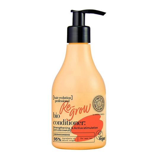 Re - Grow Conditioner von EUROBIO LAB, 245 ml, für geschwächtes und ausfallendes Haar, zeigt Conditioner-Flasche vor weißem Hintergrund.