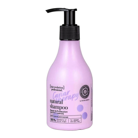 EUROBIO LAB Caviar Therapy Shampoo 200 ml für geschädigtes und stumpfes Haar, sichtbarer Shampoo-Container und Verpackung