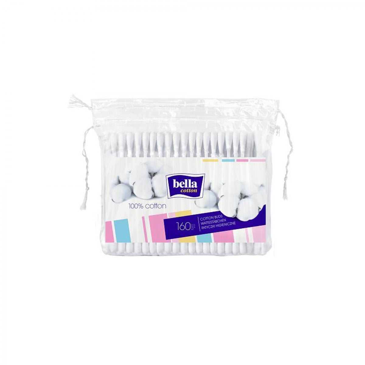 Cotton buds 100% cotton 160 pieces - BELLA COTTON