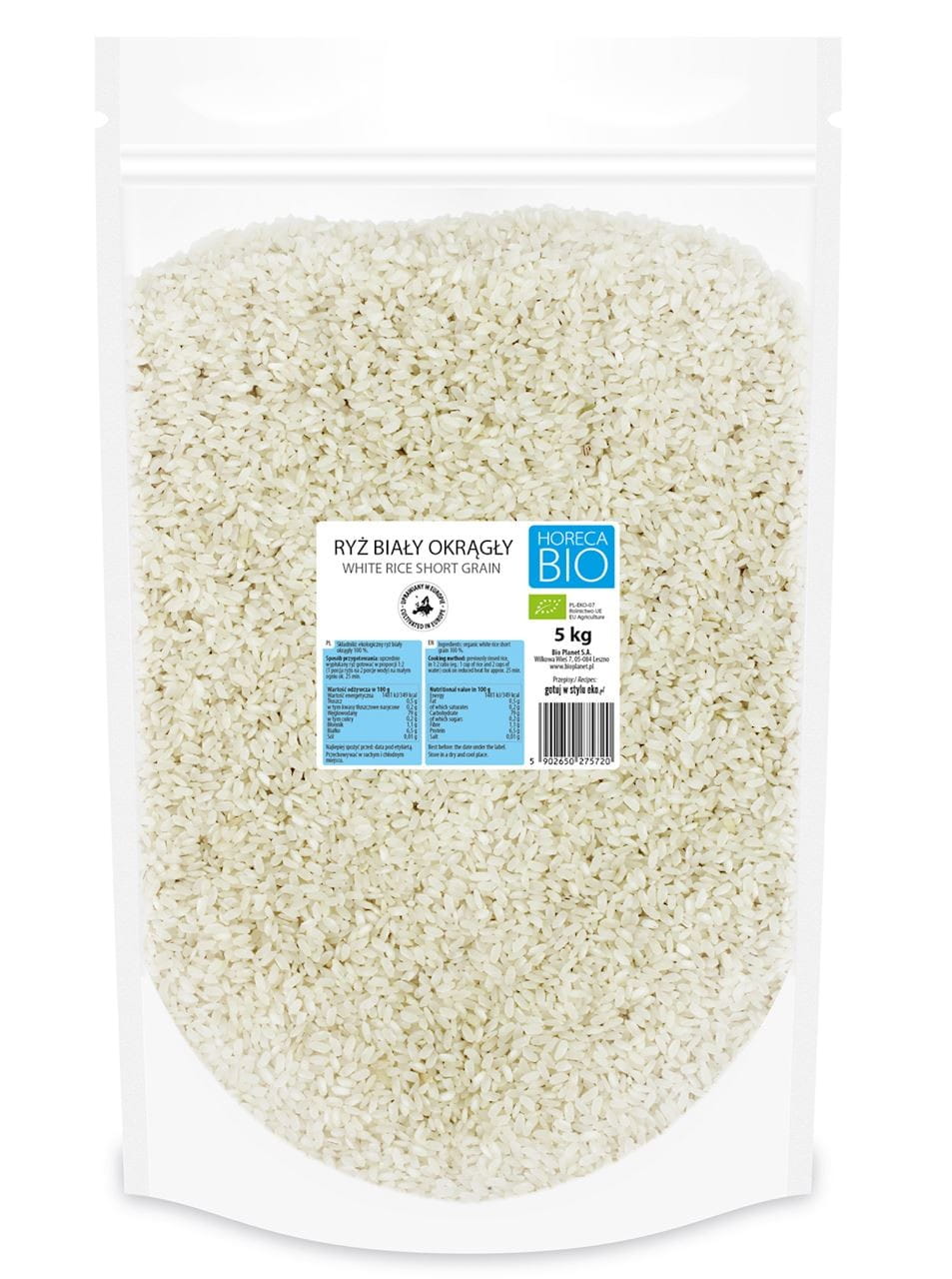 ARROZ BLANCO REDONDO ECOLÓGICO 5 kg - HORECA