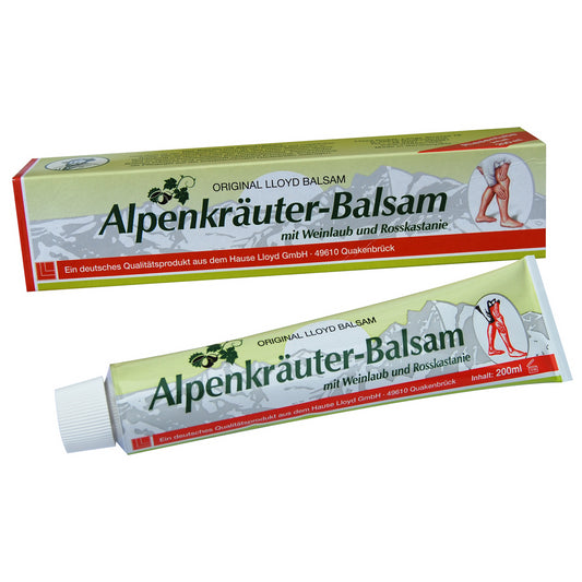 Alpenkrauter-Balsam Rosskastanie und rote Weinblätter 200ml LLOYD - Biogo.de