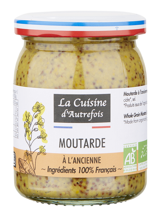 Alter französischer Senf L'Ancienne Bio von La Cuisine d'Autrefois in 210 g Glas, cremige Konsistenz, Naturprodukt