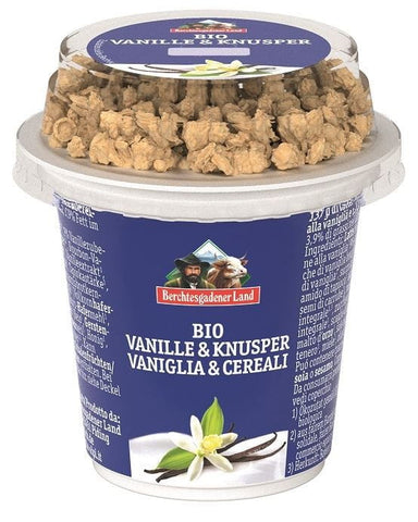 VANILLE JOGHURT MIT KNUSPRIGEM MUSLI BIO 150 g - BERCHTESGADENER LAND