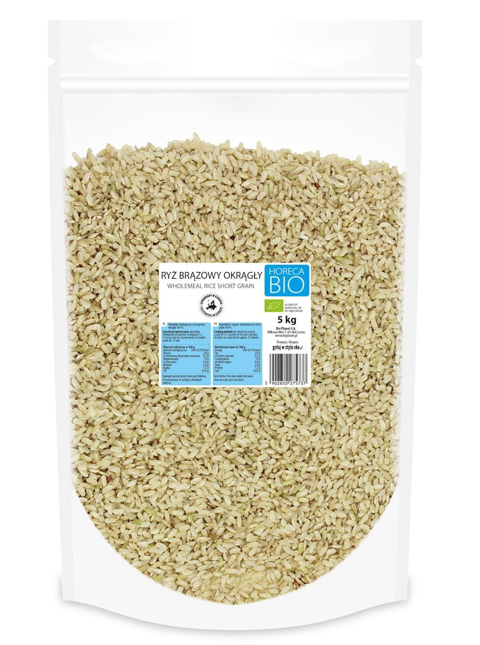 RIZ BRUN BIO ROND 5 kg - HORECA