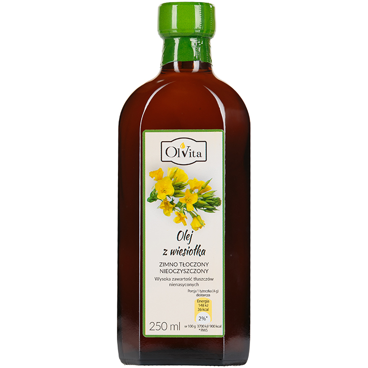 Nachtkerzenöl, kaltgepresst und roh 250ml OLVITA Pääkuva