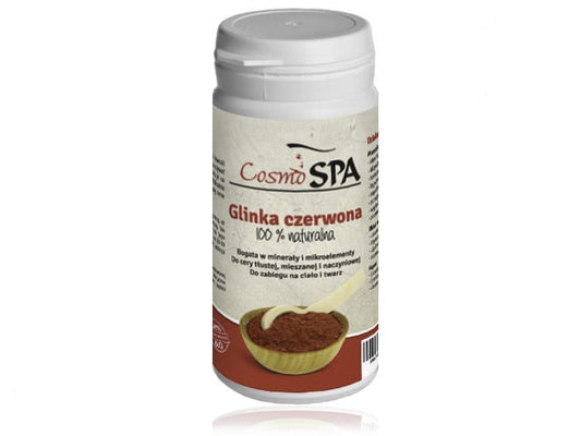 Roter Ton von COSMOSPA, 100g, zeigt eine geformte Tonmasse in leuchtendem Rot, ideal für kreative Bastelprojekte