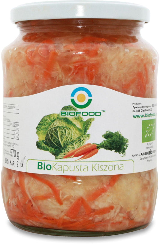 Bio Sauerkraut mit Karotten in einer Glasdose, glutenfrei und frisch, 700 g von biogo, natürliche deutsche Bio-Lebensmittel