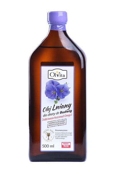 Budwig Leinöl, kaltgepresst und roh 500ml OLVITA