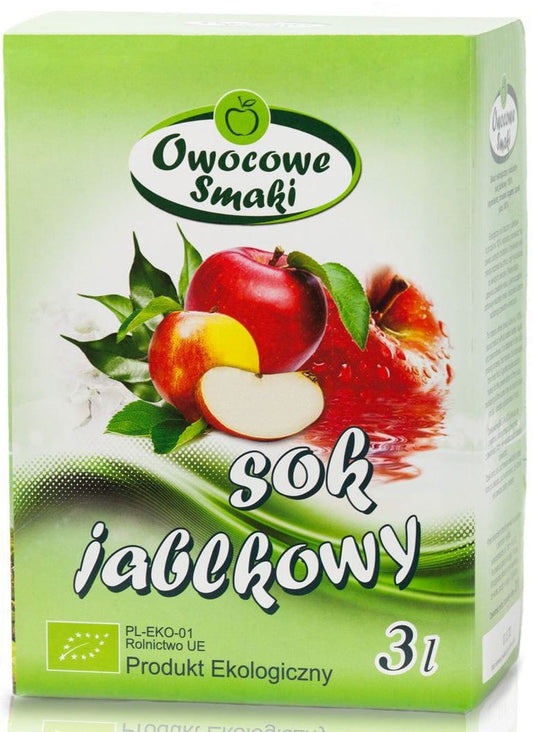 Bio Apfelsaft 3L von OWOCOWE SMAKI, naturtrüber Fruchtgenuss, frischer Apfelgeschmack, große Flasche, umweltfreundliche Verpackung