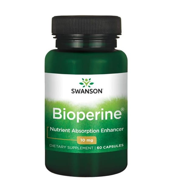 Bioperine 10mg Black Pepper Extract Piperine 60 Kapseln von SWANSON Hover Image